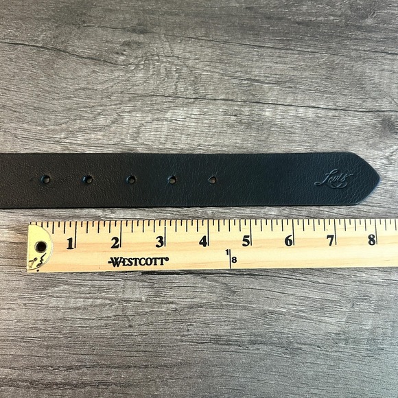 Levis Belt Mens 80/90 Black Full Grain Buffalo Leather Gold Round Buckle Classic - Picture 7 of 8